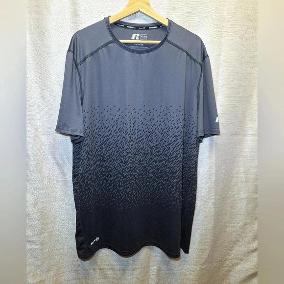 Russell Athletic Other - Russell Mens Training Fit Dri-Power 360 T-Shirt Short Sleeve Gray Black Ombre